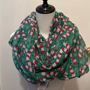 Festive Green and Red Candy Cane Scarf